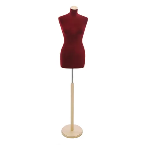 Busto sartoriale donna vellutato bordeaux base tonda frassino