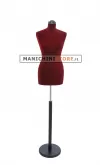 Busto sartoriale donna vellutato bordeaux base tonda nera