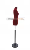 Busto sartoriale donna vellutato bordeaux base tonda nera