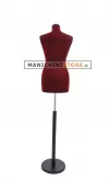 Busto sartoriale donna vellutato bordeaux base tonda nera