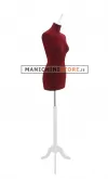 Busto sartoriale donna vellutato bordeaux treppiede bianco