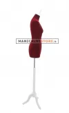 Busto sartoriale donna vellutato bordeaux treppiede bianco