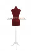 Busto sartoriale donna vellutato bordeaux treppiede bianco