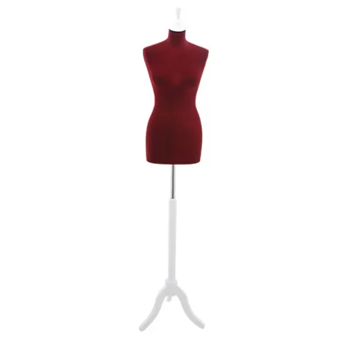 Busto sartoriale donna vellutato bordeaux treppiede bianco