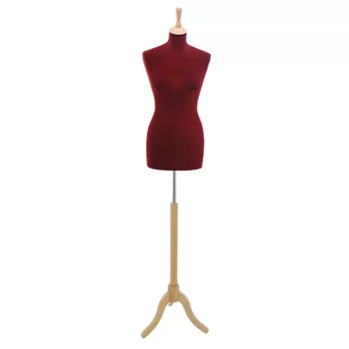 Busto sartoriale donna vellutato bordeaux treppiede frassino