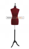 Busto sartoriale donna vellutato bordeaux treppiede nero