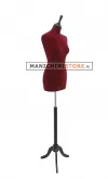 Busto sartoriale donna vellutato bordeaux treppiede nero