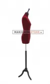 Busto sartoriale donna vellutato bordeaux treppiede nero