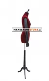 Busto sartoriale donna vellutato bordeaux con braccia treppiede nero