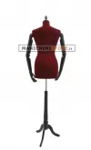 Busto sartoriale donna vellutato bordeaux con braccia treppiede nero