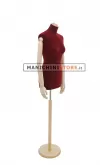 Busto sartoriale donna vellutato bordeaux con braccia frassino