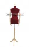 Busto sartoriale donna vellutato bordeaux con braccia treppiede frassino