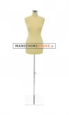 Busto sartoriale donna vellutato giallo base quadra cromata