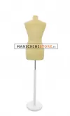 Busto sartoriale donna vellutato giallo base tonda bianca