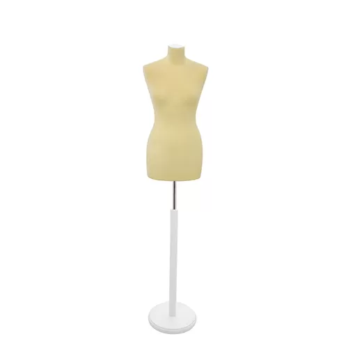 Busto sartoriale donna vellutato giallo base tonda bianca