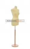Busto sartoriale donna vellutato giallo base tonda frassino