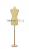 Busto sartoriale donna vellutato giallo base tonda frassino