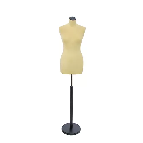 Busto sartoriale donna vellutato giallo base tonda nera