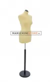 Busto sartoriale donna vellutato giallo base tonda nera