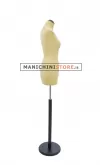Busto sartoriale donna vellutato giallo base tonda nera