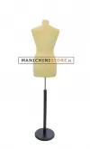 Busto sartoriale donna vellutato giallo base tonda nera