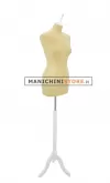 Busto sartoriale donna vellutato giallo treppiede bianco