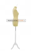 Busto sartoriale donna vellutato giallo treppiede bianco