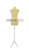 Busto sartoriale donna vellutato giallo treppiede bianco