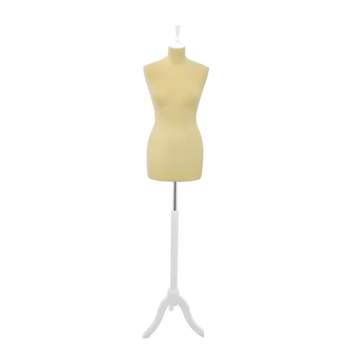 Busto sartoriale donna vellutato giallo treppiede bianco