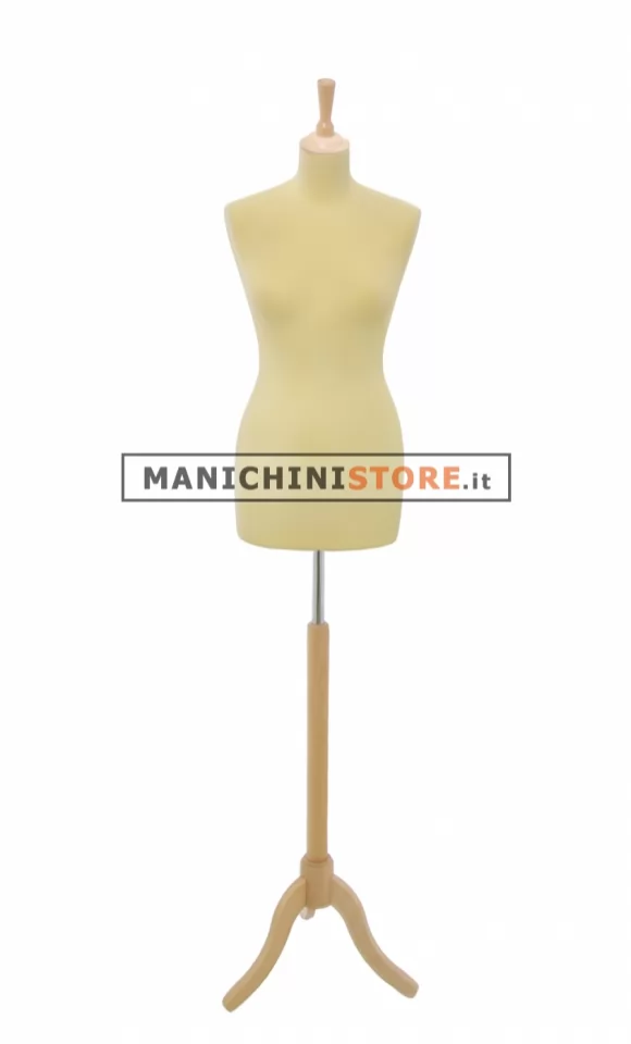Busto sartoriale donna vellutato giallo treppiede frassino