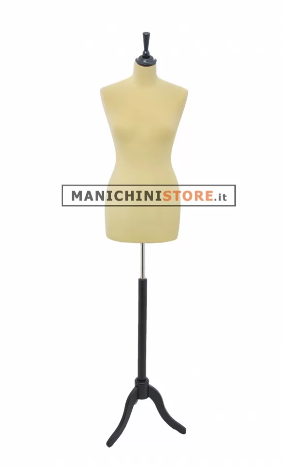 Busto sartoriale donna vellutato giallo treppiede nero