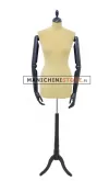 Busto sartoriale donna vellutato giallo con braccia treppiede nero
