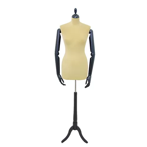 Busto sartoriale donna vellutato giallo con braccia treppiede nero