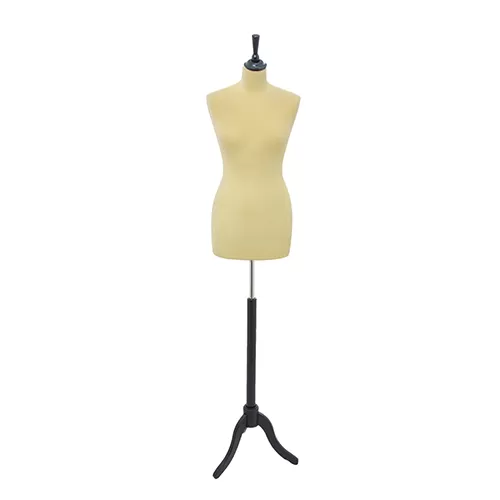 Busto sartoriale donna vellutato giallo treppiede nero