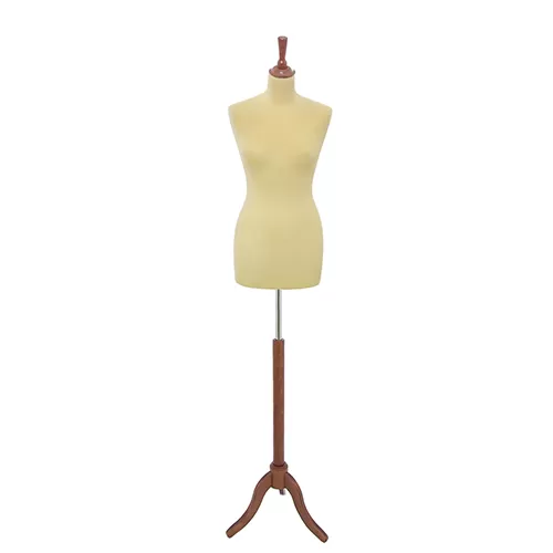 Busto sartoriale donna vellutato giallo treppiede noce