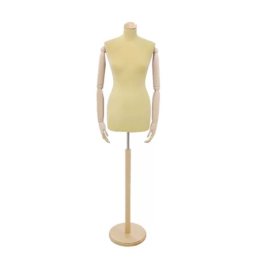 Busto sartoriale donna vellutato giallo con braccia frassino