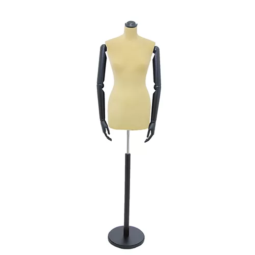 Busto sartoriale donna vellutato giallo con braccia base nera
