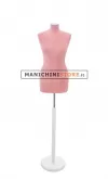 Busto sartoriale donna vellutato rosa base tonda bianca