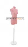 Busto sartoriale donna vellutato rosa base tonda bianca