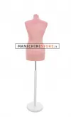 Busto sartoriale donna vellutato rosa base tonda bianca