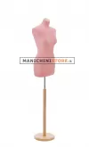 Busto sartoriale donna vellutato rosa base tonda frassino
