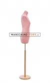 Busto sartoriale donna vellutato rosa base tonda frassino