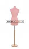 Busto sartoriale donna vellutato rosa base tonda frassino