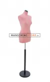 Busto sartoriale donna vellutato rosa base tonda nera