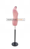 Busto sartoriale donna vellutato rosa base tonda nera