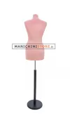 Busto sartoriale donna vellutato rosa base tonda nera