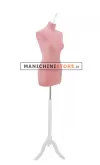Busto sartoriale donna vellutato rosa treppiede bianco
