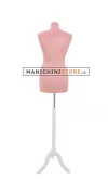 Busto sartoriale donna vellutato rosa treppiede bianco