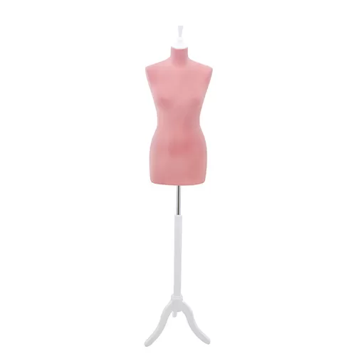 Busto sartoriale donna vellutato rosa treppiede bianco