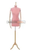 Busto sartoriale donna vellutato rosa con braccia treppiede frassino